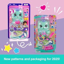Polly Pocket™ Kedicik Yelkende™ Mikro Oyun Seti Polly Kedicik Yelkende Mikro Oyun Seti, 1 Mikro Bebek ve Evcil Kediler, Yiyecek ve Stil Aksesuarlarının Yer Aldığı Seyahat Oyuncağı JCR37