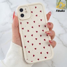 Fibaks Apple iPhone 11 Kılıf Kamera Korumalı Silikon Renkli Kalp Tasarımlı Kamera Korumalı Silikon Kapak