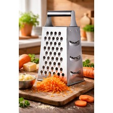 Senz 4 Taraflı Büyük Boy Paslanmaz Çelik Rende Metal Saplı Rende