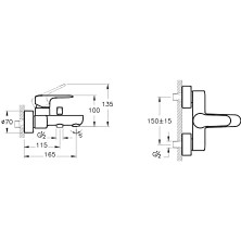 Root Round A42725 Banyo Bataryası, Krom