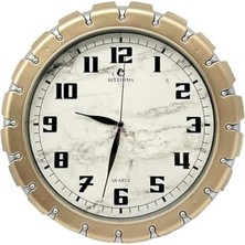 BL-1058 Serisi Klasik Kadran Mermer Desenli Sessiz Akar 30 cm Duvar Saati -Gri
