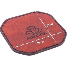 Hakiki Deri Kare Kahverengi El Yapımı Bardak Altlığı 1 Adet