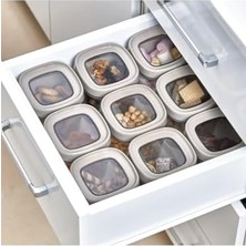 Erzak Saklama Kabı 12LI Set 1,8 Lt 1 Lt 600 ml Bej