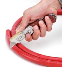 WP211014 Ağır Hizmet Paslanmaz Çelik/ahşap Gövde Katlanır Rötuş Bıçağı + 10 Adet Yedek Bıçak