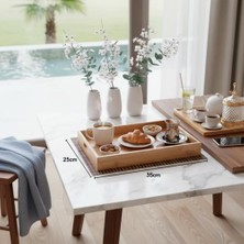 Bambu Dikdörtgen Sunum Tepsi, Bambu Sofra Tepsisi, Çay Tesisi (35CMX25CMX6CM)