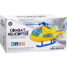 Kutuda Işıklı Müzikli Helikopter Hareketli Sesli Pilli Çarp Dön Helikopter 8042
