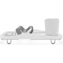 Sinkin Metal Bulaşıklık, Çıkarılabilir Çatal Bıçak Sepetli – Lavaboya Veya Çalışma Yüzeyine Uyar, Kompakt ve Kullanışlı, Beyaz/nikel