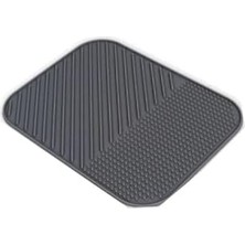 Çift Taraflı Kaydırmaz Silikon Bulaşık Kurutma Matı Örtüsü Buzluk Halısı Bulaşıklık Antrasit Renk SEA148A