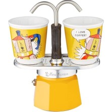 - Set Mini: Ocak Üstü Espresso Pişirici + 2 Cups - Lichtenstein Serisi