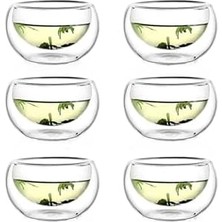 6'lı 100 ml Çift Cidarlı Cam Reçellik, Sunumluk ve Çerezlik Mini Kase Seti – Şık ve Fonksiyonel Tasarım-Kahvaltılık ve Sosluk