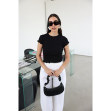 Çift Görünümlü Kısa Kol Bluz