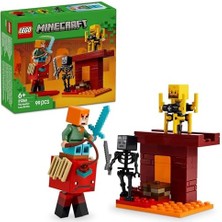 Minecraft Nether Lav Savaşı 21266 – Çocuklar Için Alex Figürü, Yaratıklar, Wither Skeleton, Kılıç ve Döndürülen Blaze Içeren Yapım Seti, 6 Yaş ve Üzeri Kız ve Erkekler Için Doğum Günü Hediyesi