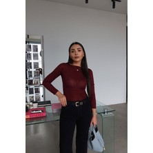 Özge Özgenç Naturel Yaka Ince Kaşmir Bluz