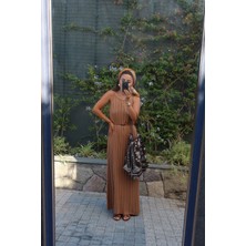 Ip Askılı Uzun Triko Elbise