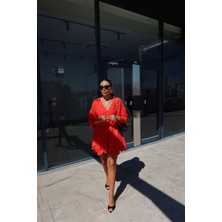 Özge Özgenç Gömlek Yaka Premium Şifon Elbise