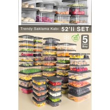 Meleni Home 52'li Dikdörtgen Erzak Saklama Kabı - Mikrodalga ve Difrize Uygun Düzenleyici Organizer Gri