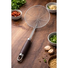 Senz Paslanmaz Çelik Kızartma Kevgiri, Yağ Süzgeci, Çelik Tel Kepçe Büyük Boy 13 cm