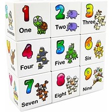 Ece Ingilizce Öğreniyor - 9 Manyetik Küp 54 Ingilizce Kavram - Harfler Renkler Sayılar Hayvanlar