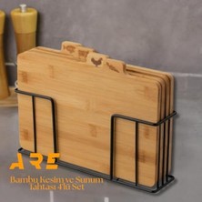 Bambu Kesme Tahtası Seti – 4’lü, 28X20X1 Cm, Kaymaz Standlı, Hijyenik Bölmeli, Sebze, Balık, Et & Tavuk Için Etiketli – Mutfak Hazırlık Seti
