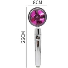 Su Tasarruflu 360 Derece Dönebilen Turbo Pervaneli Yüksek Basınçlı Metalik Tazyikli Duş Başlığı