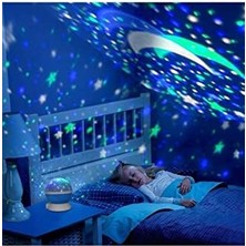 Dönen Star Renkli Yıldızlı Gökyüzü Projeksiyon Gece Lambası