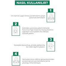 Sinoz Pure Cica Tiger Grass Anında Ton Eşitleyici Onarıcı Nemlendirici SPF50 Sıvı Yüz Güneş Kremi