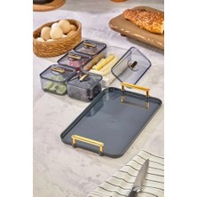 Tepsili Lüx 5 Bölmeli 6 Parça Kahvaltılık Seti, Şık ve Fonksiyonel Akrilik Tepsili Lüks 5 Bölmeli Kahvaltılık Seti - Kahvaltı Keyfinizi Artırın!