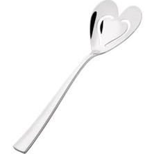 Paslanmaz 5 Parça Çelik Pasta Makarna Servis Kaşık Şeker Maşa Seti Takımı Parlak