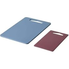 2 Parça Kesme Tahtası, Mavi-Kırmızı Renk Doğrama Tahtası Polietilen Plastik