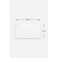 Decorıta Cam Kesme Tahtası - Cam Kesme Tablası | (Saydam Cam, 17CM x 29CM)