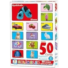 Kelimeler Resimli Ingilizce Eğitim Kartları, 50 Kelime, 3+ Yaş