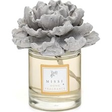 200 ml Gri Seramik Çiçek Taşlı Oda Kokusu