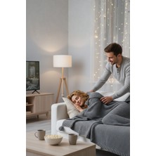 Coco Pirinç Örgü Ponponlu Triko Tv Battaniyesi Throw Koltuk Şalı