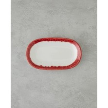 Larry Porselen Kayık Tabak 24 cm Kırmızı