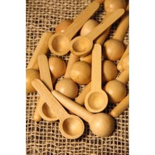 12'li Ahşap Baharatlık - Ölçek Kaşığı - Ahşap Kaşık 7 cm Ahşap