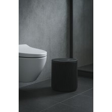 Serisi Siyah Akrilik Çöp Kovası – Silindir, 5 Litre, 25CM, Kolay Temizlenir - 3372