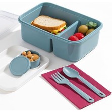 Life Lunch To Go 3 Bölmeli Beslenme Kabı – Sosluklu, Sızdırmaz Kapak, Bpa Içermez, 920 ml + 40 ml (Gri)