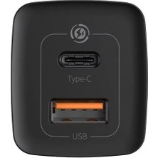 Gan2 Lite Hızlı Şarj Adaptörü C+U 65W Eu, Siyah
