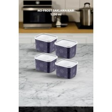 4'lü Set No Frost Saklama Kabı Lacivert 1250 ml