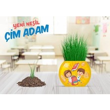 Okul Temalı Çim Adam 6'lı Set – Çocuklar Için Eğitici ve Eğlenceli Bitki Yetiştirme Kiti
