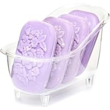 Dekoratif Küvetli Mor Sabun Banyo Seti