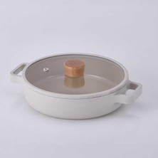 D-NEOF226L Fıka Cam Kapaklı Alumınyum Sıg Tencere 26 cm Be