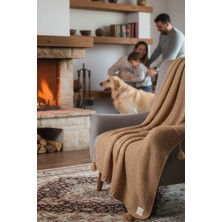 Coco Pirinç Örgü Ponponlu Triko Throw Tv Battaniyesi