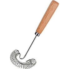 Ahşap Saplı Spiral Tel Çırpıcı, Paslanmaz Çelik, 30 cm