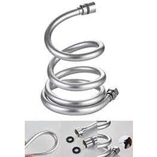 Gri Paslanmaz Kopmaz Patlamaz Kaliteli Pvc Duş Hortumu - Yüksek Kaliteli Lüx Duş Spirali - Tüm Duş Setleri/duş Başlıkları ile Uyumlu (G1/2) - 150CM