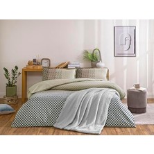 DESENLI%100 Pamuk  Battaniye, Gri, Tek Kişilik