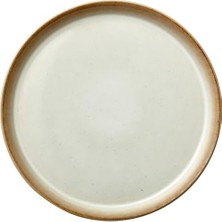 Tabak, Yemek Tabağı, Seramik Yemek Tabağı, 27 cm Çapında, Krem/krem