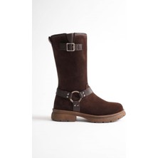Analin Shoes Kadın Hakiki Deri Aksesuar Detaylı Binici Çizme