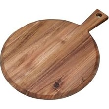 Akasya Saplı Yuvarlak Sunum ve Kesme Tahtası - Akasya Peynir Sunum Tahtası 40 * 31 * 1.5cm