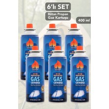 Meleni Home 6 Adet Bütan Propan Gaz Kartuşu - Valfli Kartuş Kamp Ocağı Gazı 227 gr